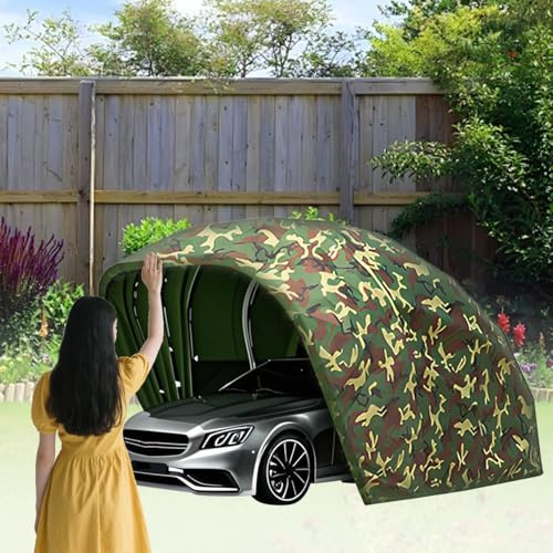 Bärbart utomhusförvaringsskydd – halvautomatiskt tältgarage – vindtätt och snösäkert mobilt vikbart garage för uthämtning, båt, traktorer