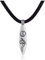 DonDon Herren Lederkette Leder Halskette 50 cm mit Edelstahl Anhänger Yin Yang Board