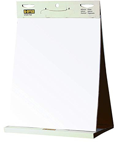 3XTabletop Self Stick Flipchart Pad, 20 Sheets - 70 gr/m² Paper, 58,5 x 50 cm