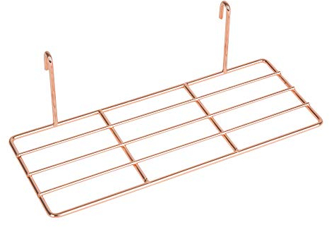Edaygo Wandgitter Zubehör, Einhäng-Regal, Ablage zum Einhängen, Draht-Regal, Rosé-Gold, 25 x 10 x 7 cm