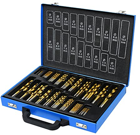 YRHome 170-teilig Metallbohrer Set Spiralbohrer Holzbohrer HSS geschliffen Metallbohrersortiment Profi-Steinbohrersatz Split Point Handbohrmaschine Bohrersets Spiralbohrer Bohrer Set