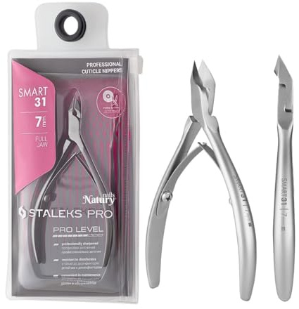 STALEKS PRO by Natury Nails Pinza professionale per cuticole 7 mm. Acciaio inossidabile. (Smart 31-7mm)
