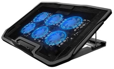 Base de enfriamiento para computadora portátil, Base de enfriamiento para computadora portátil,Soporte para computadora portátil 6 ventiladores - Enfriador portátil para juegos, soporte estable para