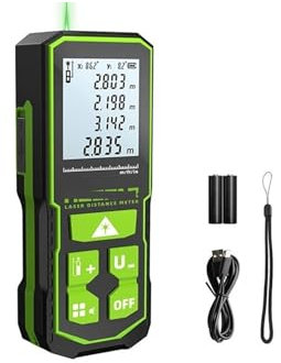 Strumento for misurare la distanza laser con sensore angolare, raggio verde digitale ricaricabile, telemetro laser 60M 100M 120M(120m)