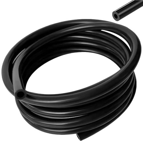 Brslainn 3 m Tubo Silicone (ID 4 mm, OD 8 mm), Tubo in Silicone per Auto, Uso Motore Auto, Trasporto Refrigerante e Sistemi Turbo, Nero