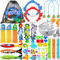 Purpledi 46pcs Jouet de Plongée, Jouets de Natation pour Piscine de Plongée, Jeux d Eau Exterieur pour Enfantsé avec Porte de Plongée, Jouets de Natation pour Piscine de Plongée, Torpedo Bandits