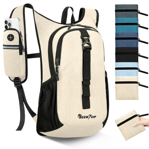 Seektop 15L Small Hiking Backpack for Women Men, Lightweight Hiking Daypack | Water Resistant, Foldable Packable Back Pack with Phone Pocket for Travel Camping Outdoor