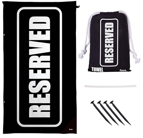 Fisura – Toalla de Playa Grande “Reserved”. Toalla de Microfibra Ligera para Piscina, Playa, Camping o Picnic. Anti Arena. Secado rápido. Regalo Original. 180 x 100 cm