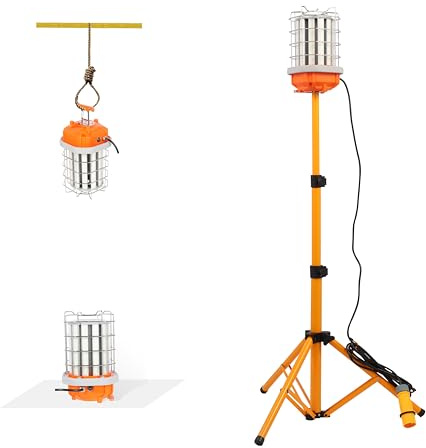 Choen 150W 110V 360°Led Construction site Tripod Work Light 21000LM,Durable | 110V Site Work Light with Telescopic Tripod,Highly Bright,No Shadow,Impact Resistant and Versatile Usage Ways