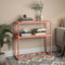 skølm Skadi Konsolentisch - Metallregal terrakotta für Wohnzimmer - Flurtisch schmal 80x28x80 cm - Sofatisch mit Ablage - Schmales Regal Metall mit Stauraum - Beistelltisch mit verstellbaren Füßen