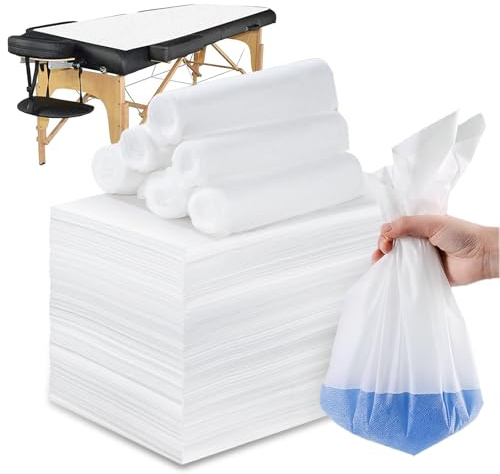 Massagesäng överdrag fleecetyg, 100 stycken engångslakan, engångsdyna för massagesoffor, hotell engångs sängkläder för skönhetssalong, SPA, massage, hotell, 80 x 180 cm (vit)