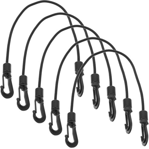 Toyvian Correa Elástica Gancho y Cuerda De Gancho Multifuncional 4 Mm De Grosor 30 Cm 5 Unidades Resistente para Kayak Acampada y Uso Diario Al Aire Libre