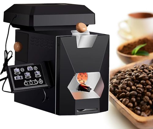 Elektrisk Kafferostare Med 3 Lägen - 9 Automatiska Profiler Och Halvmanuella/Manuella Lägen För Lätt, Medel, Mörk Rostning, Rökfri Trumrostare För Hemmabarista, Med Rökfilter Och Rökpipor