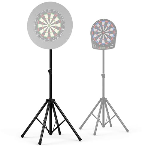 KOTO - Quadpod Multi Support Cible Fléchettes, Porte Cible, Support de Fléchettes Portable et Pliable pour Cibles en Sisal et Électroniques, Hauteur Réglable, Stable et Facile à Transporter