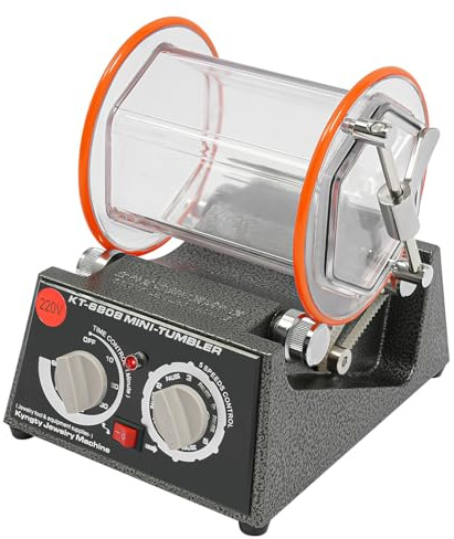 Tambor de pulido de joyas, pulidora rotativa de 60 W, con temporizador (0-60 minutos) y control de 5 velocidades, para oro, plata, etc.