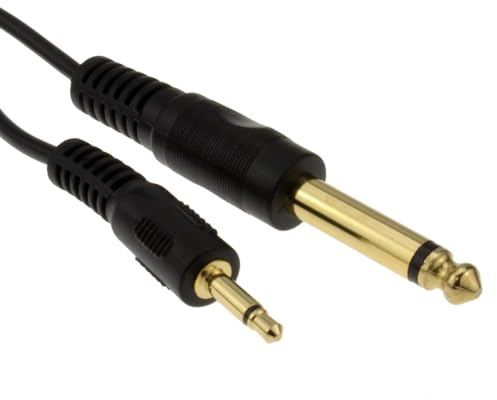 kenable 3.5mm Mono Jack to 6.35mm Mono Jack Audio Cable for Mixers Amplifiers Effects Units Loop Pedals 3m Black