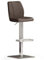 Robas Lund Barhocker Braun Leder mit Lehne Barstuhl drehbar 180 Grad, Hocker höhenverstellbar, NA.OMI, 51 x 42 x 112 cm