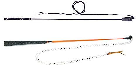 NETPROSHOP Longiergerte Kontaktstock 120 cm Gerte mit Gummigriff für Bodenarbeit, Groesse:120 cm, Farbe:Orange