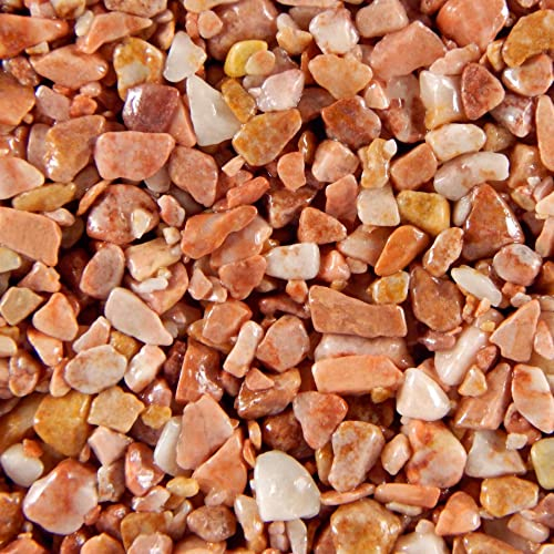 Terralith Steinteppich Marmor Komplett-Set für 1qm - Körnung: fein - 2-4mm mit Polyurethan Bindemittel - für Außen in rot (teracotta)