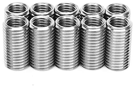 10Pcs Insert Nuts Thread Repair Sleeves Reducer Nuts Thread Slotting Nut Inserts Female M12 and Male M16 for Aviation Automobile Field