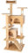 Youyijia Cat Tree 130cm Multilevel Cat Climbing House with Condos Climbing Tower Toys Cat Furniture Cat Tree Tower with Sisal Scratching Post for Indoor Outdoor Cats Activity (Beige)