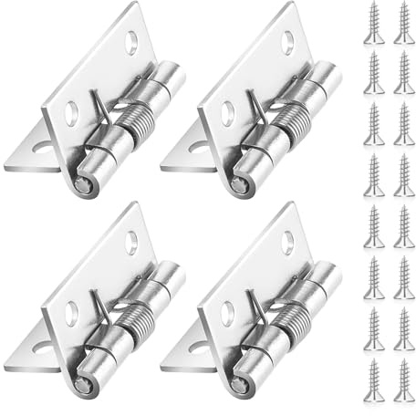 4 st små fjädergångjärn för grindar fjäderbelastade dörrgångjärn 3,5 cm långa självstängande rostfritt stål fjädergångjärn grindöppning kontinuerliga dörrgångjärn för skåp skärm kafé dörr