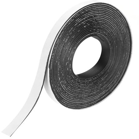 QUARKZMAN Magnetisk tejp 16,4 fot x 3/8 tum bredd x 3/32 tum tjocklek självhäftande magnettejp för kylskåp och gör-det-själv arbete