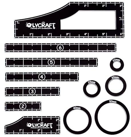 OLYCRAFT 1 Ensemble 12 pièces de Marqueurs de Points D'Objectif Règle en Acrylique Marqueur D'Objectif Rond Accessoire de Jeu Jeux de Guerre Règle de Mesure pour Jeux de Guerre sur Table Ensemble