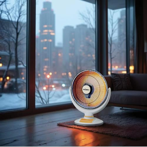 GLOBEX Halogen-Ofen Apollo, oszillierender elektrischer Satellitenofen, 1.000 W, Durchmesser der Schüssel 46 cm, 2 Leistungsstufen, Sicherheitstaste, geräuscharmer Timer 60 min