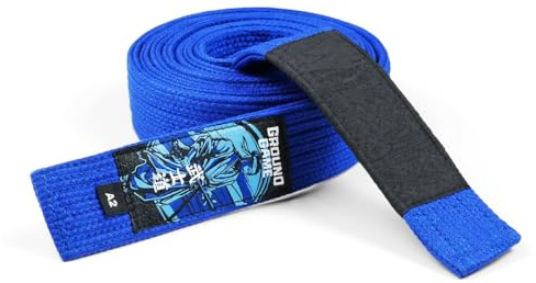 Ground Game BJJ Gürtel BJJ Belt | | Premium Blau A2-280 cm | Brazilian Jiu-Jitsu-Gürtel für Erwachsene