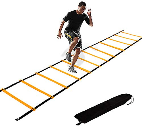 KIKILIVE Agility Leiter koordinationsleitern für fußball koordinationsleiter Fussball Leiter 6m Sport Leiter kordinisations Leiter Fussball Trainingsleiter Fußball Übungen mit Tasche