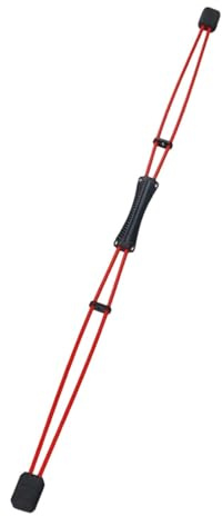 Ysyqkn Barre de Fitness Vibration Barre Entraînement Corps Mobilité Poignée Centrale Caoutchouc Fibre de Verre Souple Adaptée à La Musculation Exercices à Do, Rouge