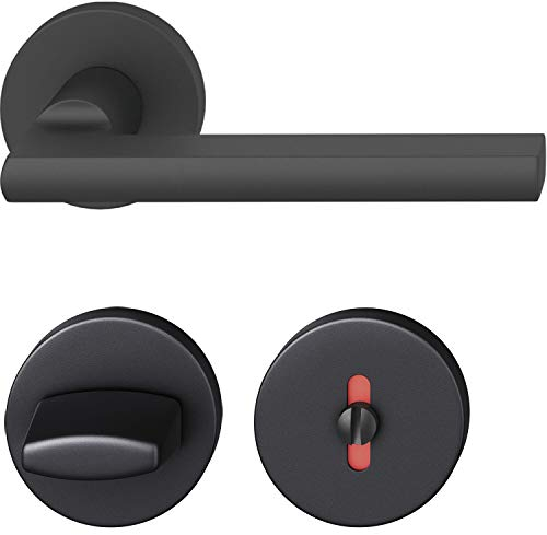 FSB Drückergarnitur 12 1035 ASL auf Rosette WC, schwarz matt