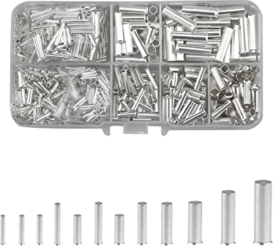 Unisoliertes Aderendhülsen-Set,1000 Stück Sortiment,12 Arten Von 8-22Awg Drahtende Kupfer-Crimp Pin Endklemmenverbinder Für Kabel Elektrische Gruppe Splice(0.5/0.75/1/1.5/2.5/4/6/10mm²)