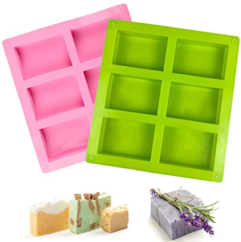 Seifenformen Silikon, 2 Stück Seifenform Rechteckig, Silikonform Seife, Silikonformen Seife, Seifen Silikonform, Silikonformen Gießformen Seife, Soap Mold für DIY Handwerk Seifenherstellung