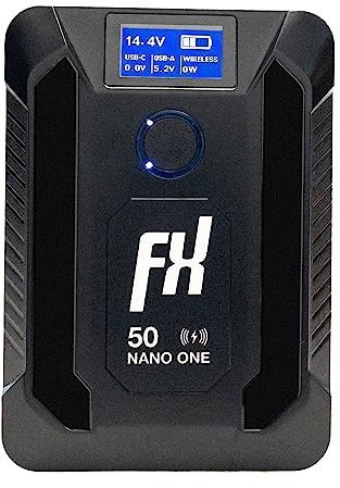 SONGING FXLION Nano ONE -PRO - Batería pequeña V-Mount/V-Lock con tipo C, D-Tap, USB A, Micro USB para cámaras, videocámaras, luces LED grandes, monitores, MacBook y smartphone (50 Wh)