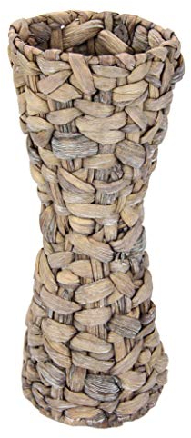 Flair Flower Vaso in giacinto d'acqua, vaso per fiori artificiali, fiori artificiali o erba della pampa, decorazione per la festa della mamma, grande e sottile, fatto a mano