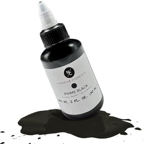 Narrative Cosmetics FX Alcohol Airbrush Paint — 2 fl oz | Waterproof, Quick-Dry, Skin-Safe Body & SFX Makeup | Brush or Sponge | Stage, Film, Halloween, Cosplay, Bodypainting — Prime Black