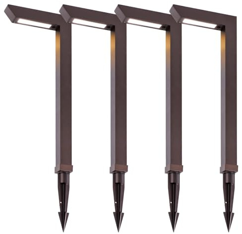 Energetic Low Voltage LED Landscape Light, Brown Aluminum Pathway Lighting, 4pcs