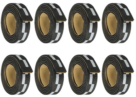 PATIKIL 18 Tischtennis Seitenband, 8er Pack Tischtennis Kantenband zum Schutz der Beläge und des Schlägers für Schläger, Gitter Schwarz