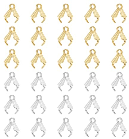 UNICRAFTALE 120 Stück 18K Vergoldete Eispickel Klemmbügel 8 mm Edelstahl Anhänger Klemmbügel Schmuck Schnappbügel Anhänger Anschlussbügel Aufhänger Für Die Schmuckherstellung