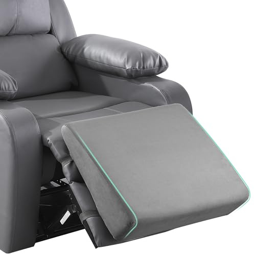 BALAPET Large Recliner Leg Pillow,Memory Foam Recliner Cushion Wedge Shape Recliner Footrest Extender,Leg、Back and Lumbar Support Pillow with Adjustable Elastic Straps(Gray)