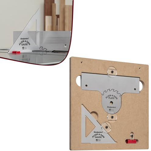 Woodpeckers Align-A-Saw System, Tischsägen-Ausrichtungs- und Setup-Werkzeug, Sägeplatte, Sägelehre & Gehrungsschlitz-Basis