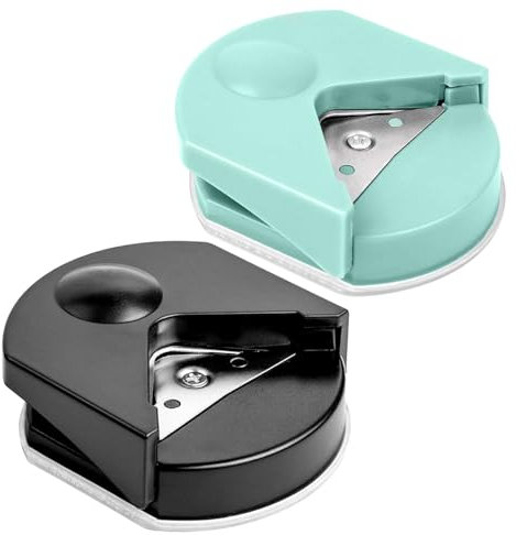 KEWAYO 2 Stück Eckenschneider, Eckenabrunder, Abrunden Stanzer, Für Papier, Laminierfolien, Papierhandwerk, Foto Karten (schwarz, grün)