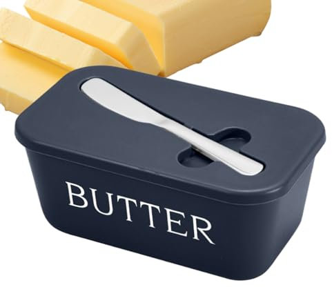 Contenitore per Burro da Banco - Conservazione Del Burro,Conserva Formaggi Ermetica con Coltello per Cucina Campeggio Ristorante Frigorifero