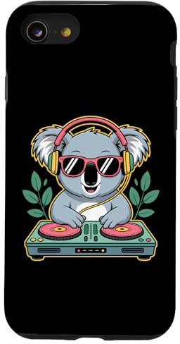 Koala Dj Tocadiscos Fiesta Dj Audífonos Carcasa para iPhone SE (2020) / 7 / 8