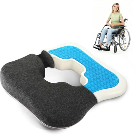 Gel Wheelchair Cushions for BedSores Prevention,Bed Sore Pad Cushion for Butt - Pain Relief for Long Sitting & Relieve Sciatica, Back, Tailbone, Pressure Sore and Ulcer Pain for Pregnant and Elderly