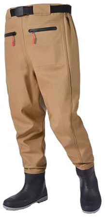 Blissbuilt Pantaloni da Pescatore in Vita,Waders Pesca,Stivali da Pesca Impermeabili Traspirante All'Aperto con Stivali,Scarpe da Pesca per Uomo,per Pesca A Mosca,Caccia alle Anatre,Kayak