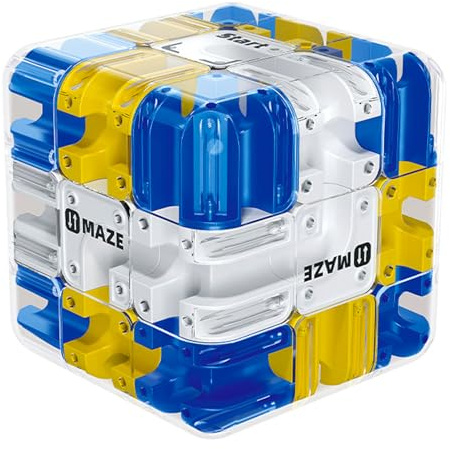 Axinyijia Cube Labyrinthe 3D pour Enfant et Adulte 3x3 Puzzle Cube Labyrinthe Bille (Bleu)