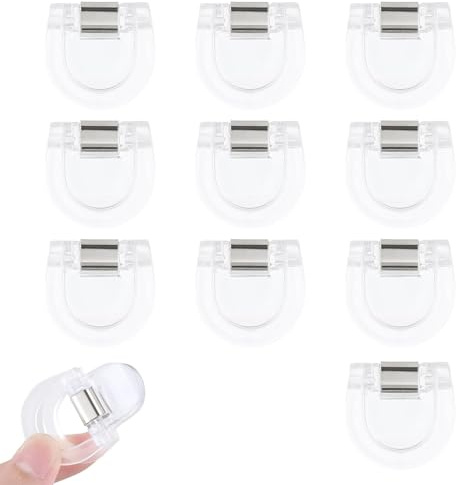 10pcs Adjustable Hem Clips for Pants - Pant Hem Clips, No-Slip Tightener for Instant Shortening of Jeans & Trousers, Transparent ClothingClips (Pack of 10)